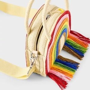 Rainbow Cross body bag mini zip fringe purse new with tag Target Pride Size Mini